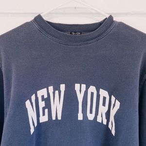 Brandy Melville John Galt Navy Blue New York Campus Crewneck 💙